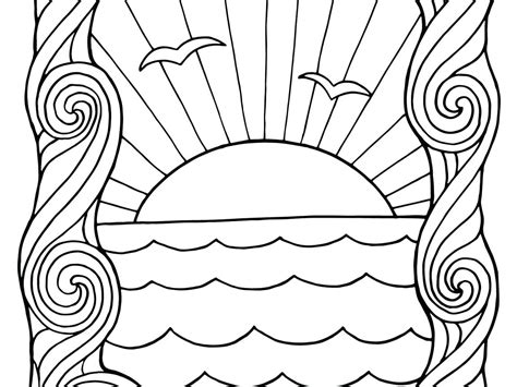 printable sunset coloring pages
