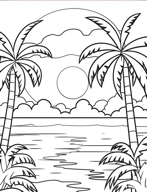 printable sunset coloring pages