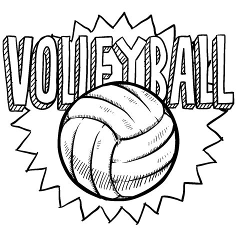 printable volleyball coloring pages