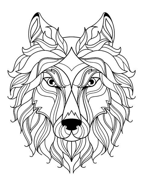printable wolf coloring pages for adults