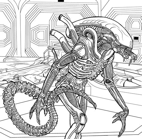 printable xenomorph coloring pages