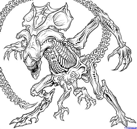 printable xenomorph coloring pages