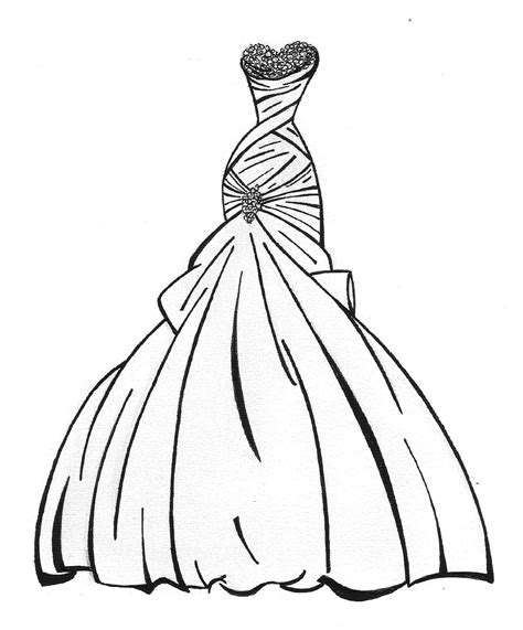 prom dress coloring pages