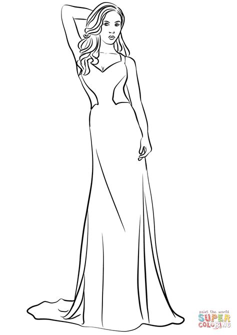 prom dresses coloring pages