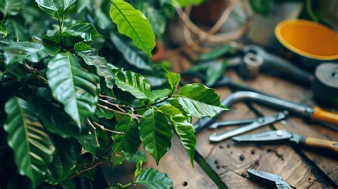 pruning coffee plants indoors
