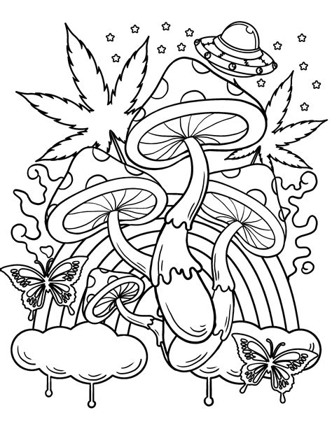 psychedelic mushroom coloring pages