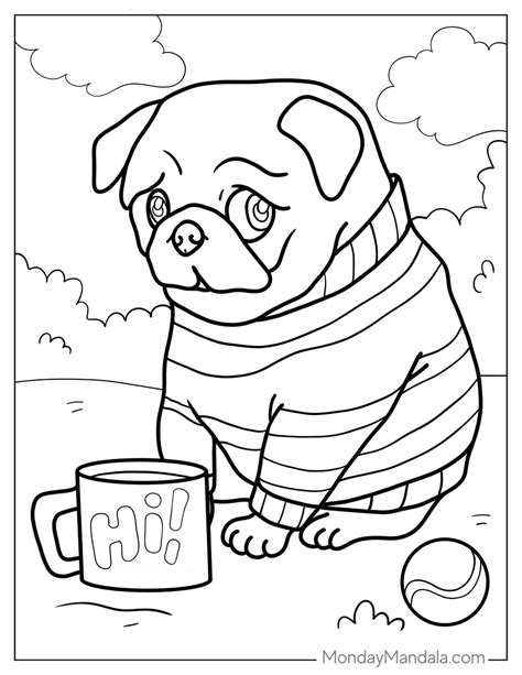 pug coloring page