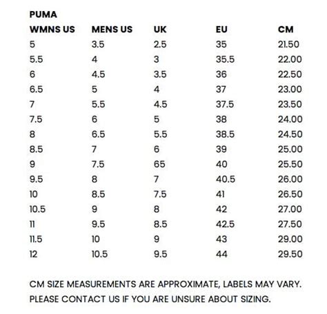 Puma Speedcat Size Chart