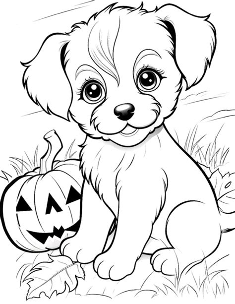 puppy halloween coloring pages