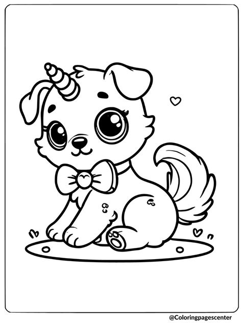 puppy unicorn coloring pages