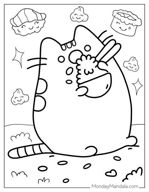 pusheen coloring pages pdf