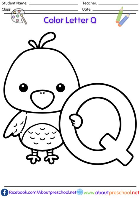 q coloring pages for preschoolers