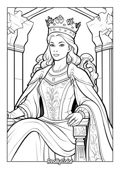 queen colouring pages