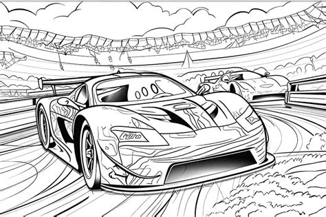 race car to color and print