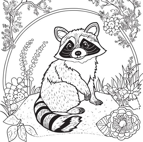 racoon coloring page