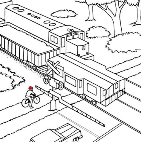 railroad crossing coloring pages