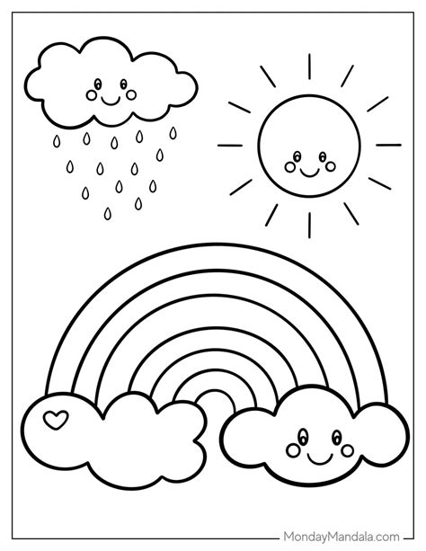 rainbow coloring page pdf