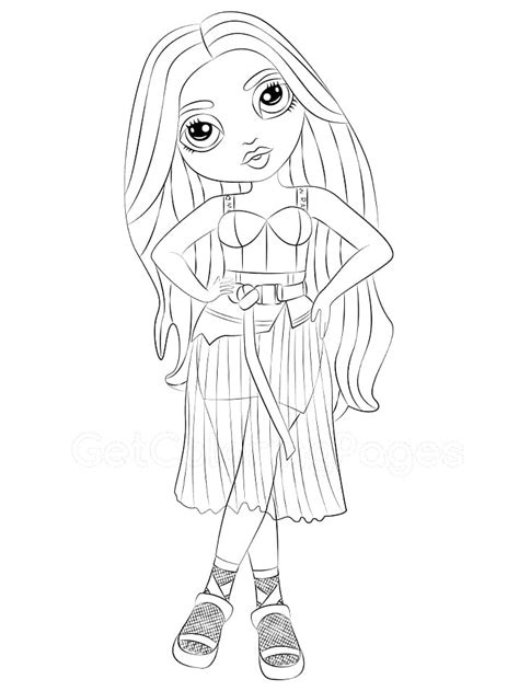 rainbow high coloring pages bella