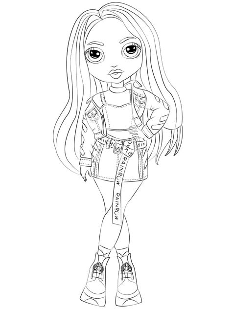 rainbow high coloring pages skyler