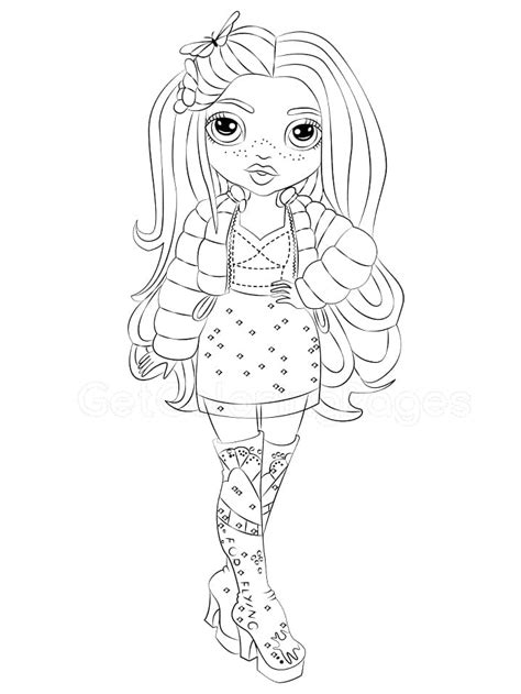 rainbow high doll coloring pages