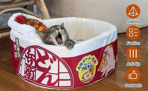 ramen noodle cat bed