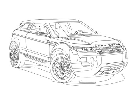 range rover coloring page