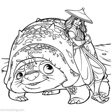 raya and the last dragon coloring pages