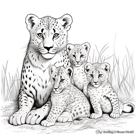 realistic cheetah coloring pages