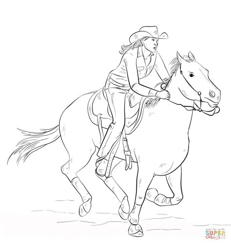 realistic cowgirl coloring pages