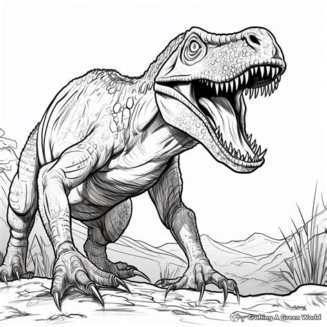 realistic dinosaur coloring page