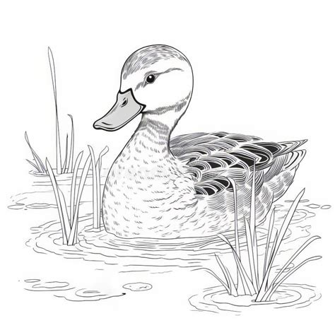 realistic duck coloring pages