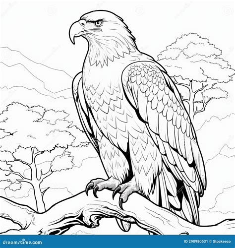 realistic eagle coloring pages