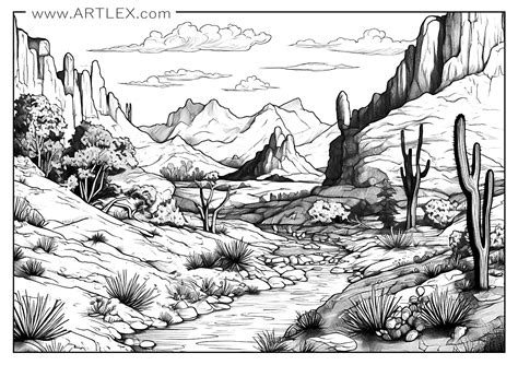 realistic landscape coloring pages