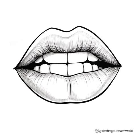 realistic lips coloring pages