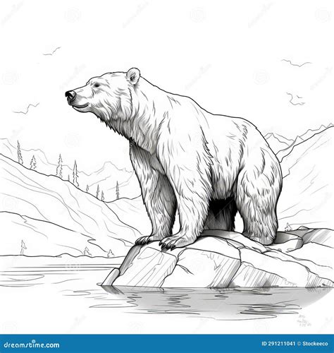 realistic polar bear coloring pages