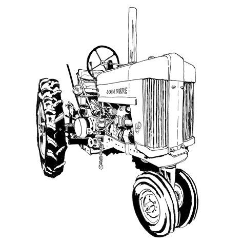 realistic tractor coloring pages