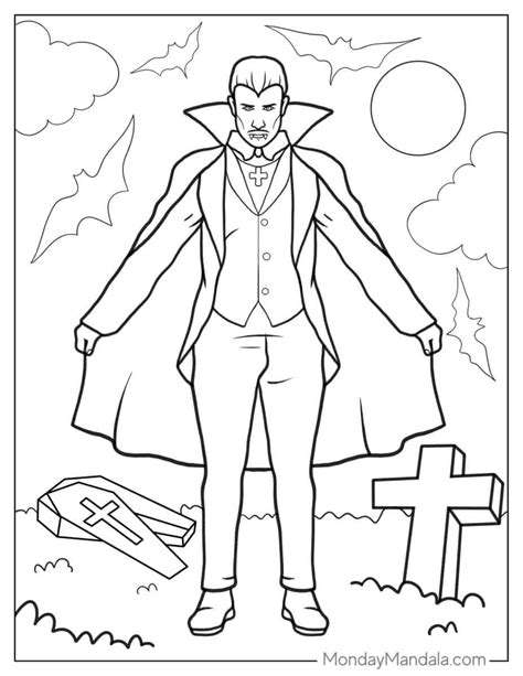 realistic vampire coloring pages