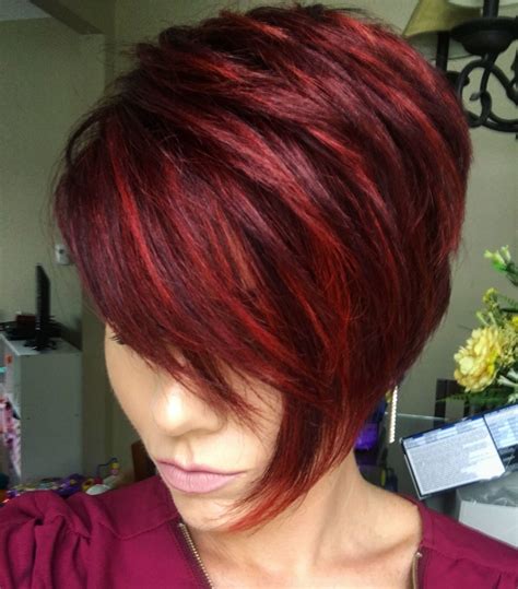 red and black pixie cut