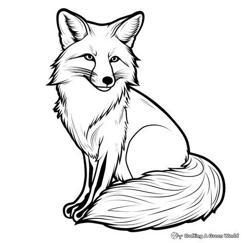 red fox coloring page