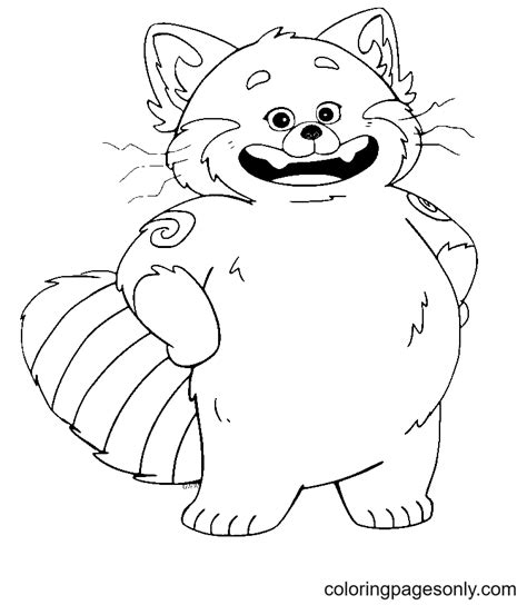 red panda coloring turning red coloring pages