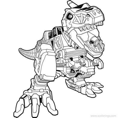 red power ranger dino charge coloring pages