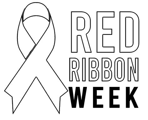 red ribbon coloring pages free