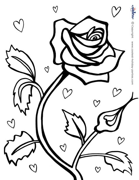 red rose coloring page