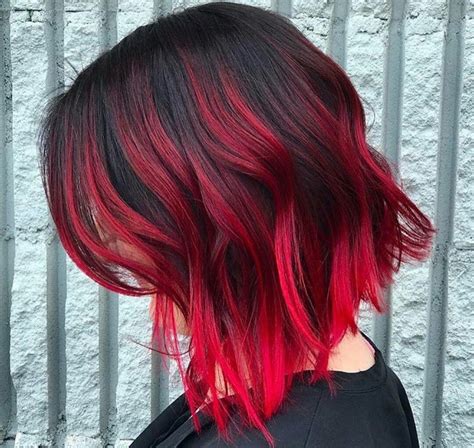 red to pink ombre short hair