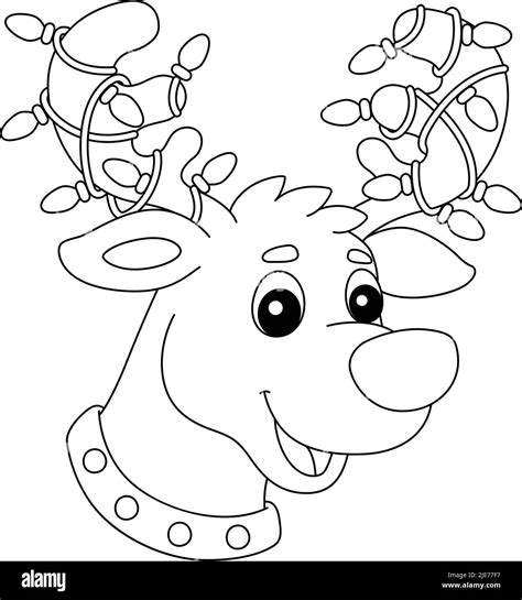 reindeer face coloring pages