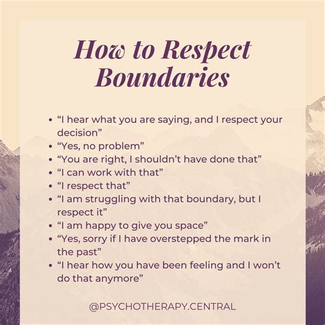 Respect boundaries