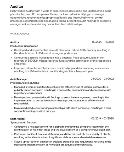 Resume Template Audit