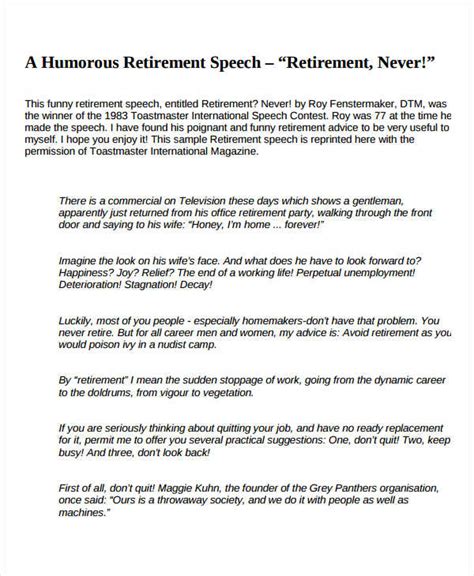retirement party speech for mom