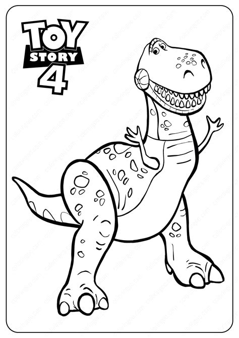 rex toy story coloring pages