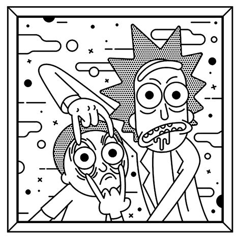 rick and morty trippy coloring pages